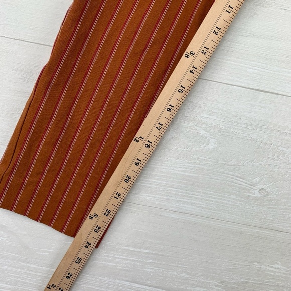 Anthropologie Essential Slim Trouser Pants Rust with Stripes Cropped Size 6 - Picture 8 of 13